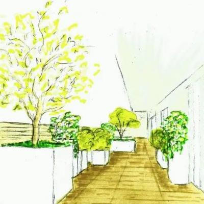 Croquis terrasse les adrets 38 art du designvegetal